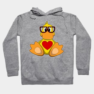 Duck with Heart & Glasses Hoodie